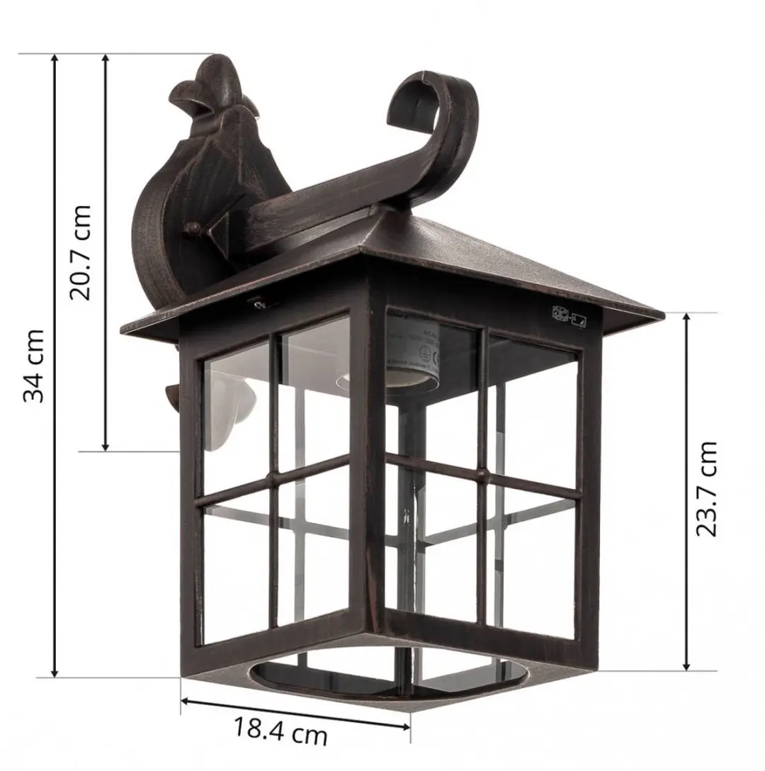 Lindby Wandlamp Buiten Ida+ E27 - Roestbruin