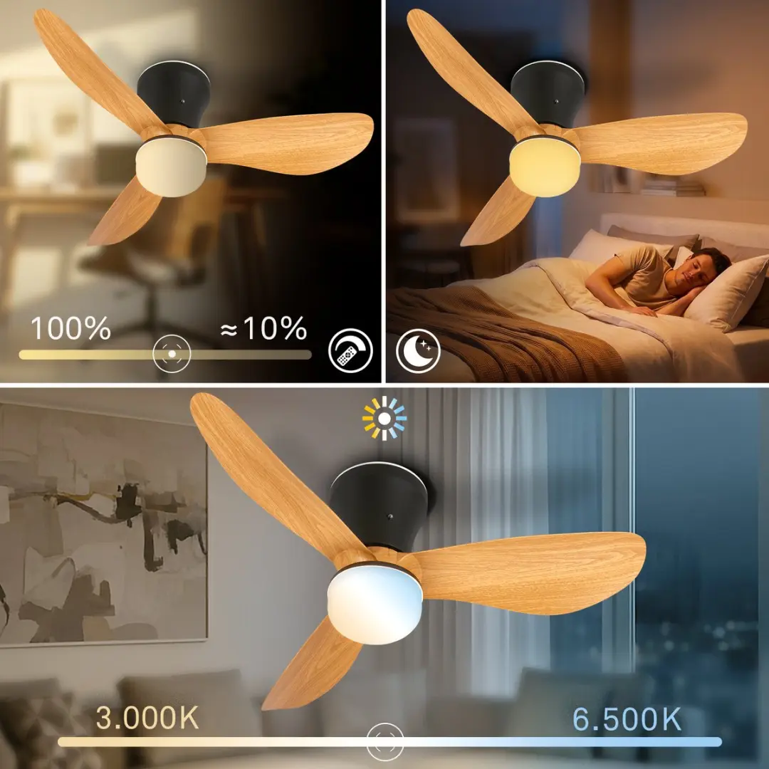 Briloner Lufito Plafondventilator met LED-verlichting 78cm - Zwart