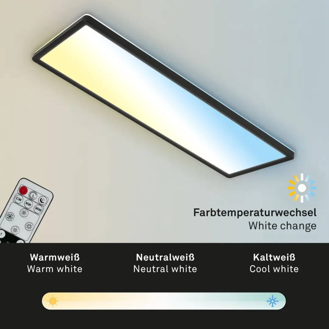 Briloner Slim LED Plafonnière 23W 3000Lm - Zwart