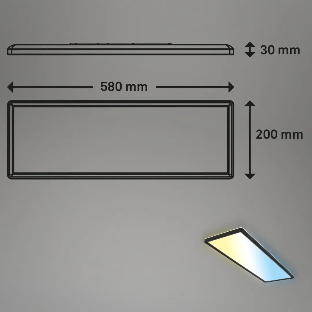 Briloner Slim LED Plafonnière 23W 3000Lm - Zwart