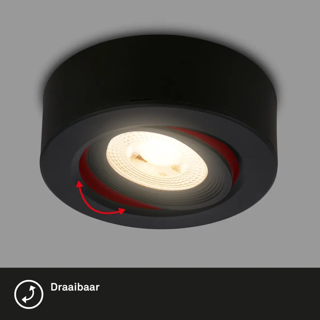 Briloner Desi Opbouwspot 2-in-1 - Ø9cm - Zwart