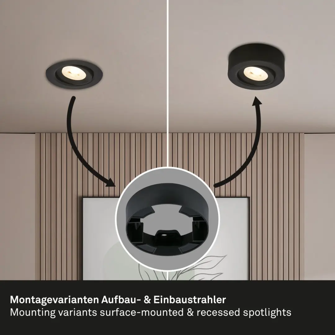 Briloner Desi Opbouwspot 2-in-1 - Ø9cm - Zwart