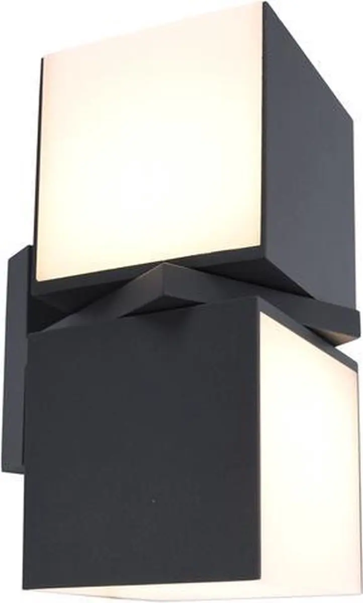 Lutec Cuba Wandlamp Buiten - 2x Rotatie - 1000 Lumen - Donkergrijs