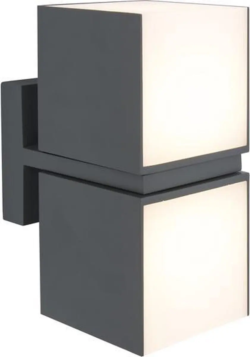 Lutec Cuba Wandlamp Buiten - 2x Rotatie - 1000 Lumen - Donkergrijs