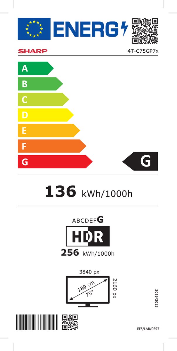 Sharp Aquos 75GP7265 - 75inch - 4K UHD - QLED - Google TV - 2024