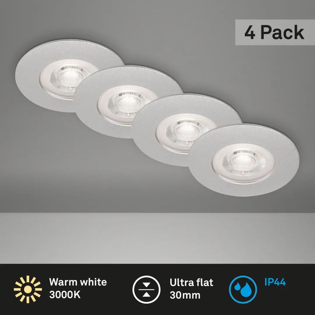 Briloner Kulana LED Inbouwspots Ø9cm - 4 Stuks - 4,9W - 480 Lm - Chroom
