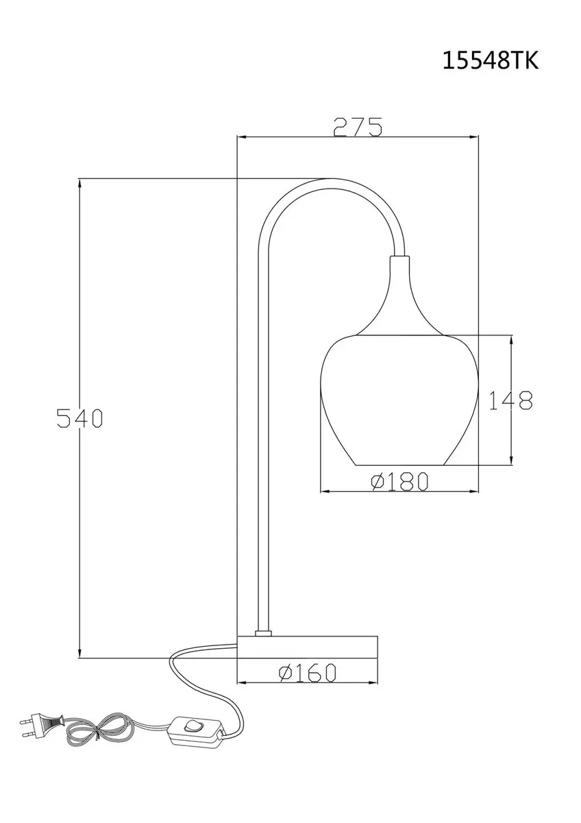 Globo Maxy Tafellamp Antraciet - E27 - Ø16cm