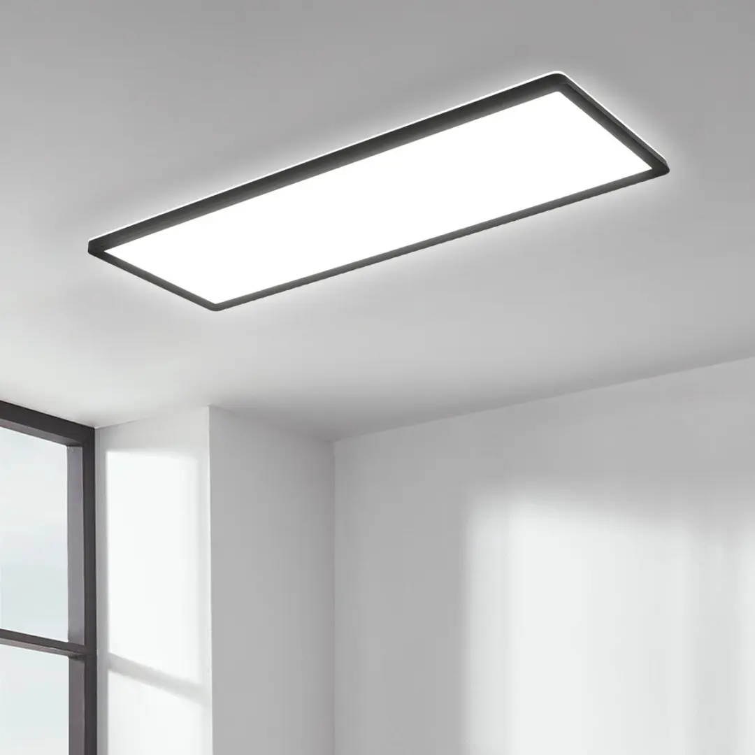 Briloner Slim LED Plafondlamp 58x20cm - 4.000K Zwart