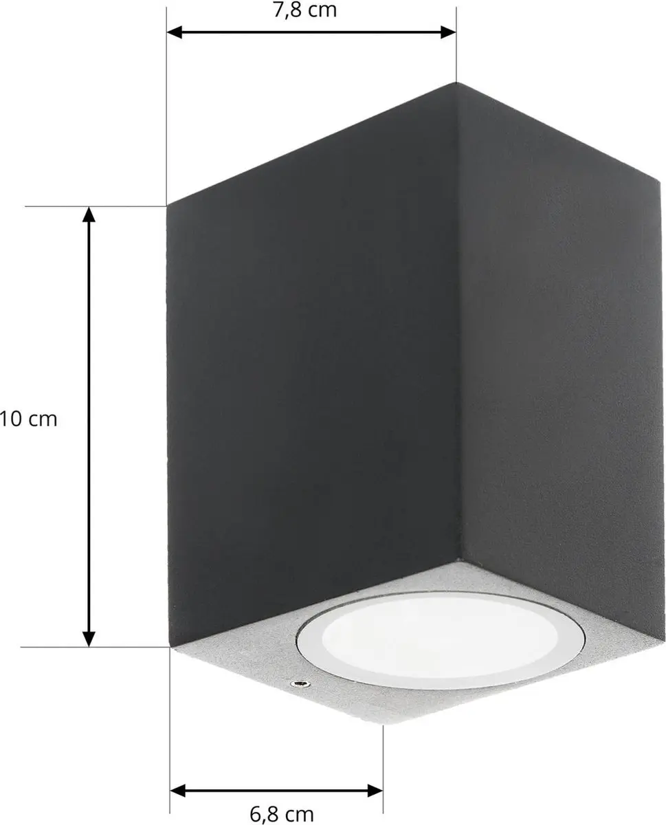 PRIOS Wandlamp Buiten 1 Licht GU10 - Zwart - afbeelding 6 van 6