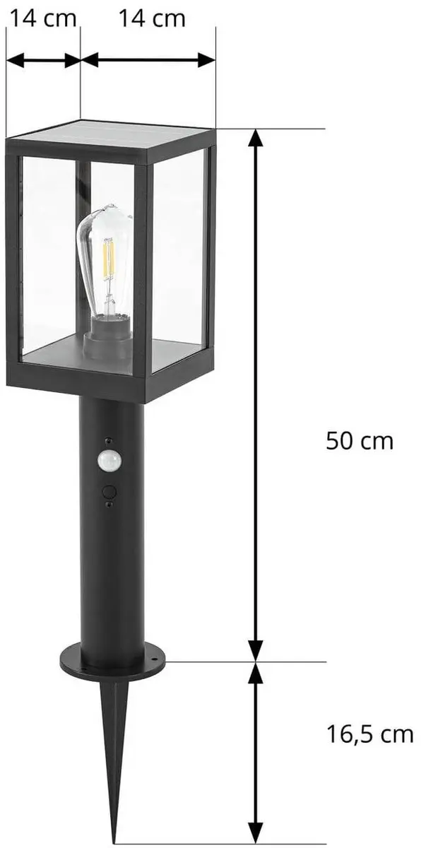 Lindby Solar Buitenverlichting 1 Lichtpunt - 0,9W - Zwart/Transparant