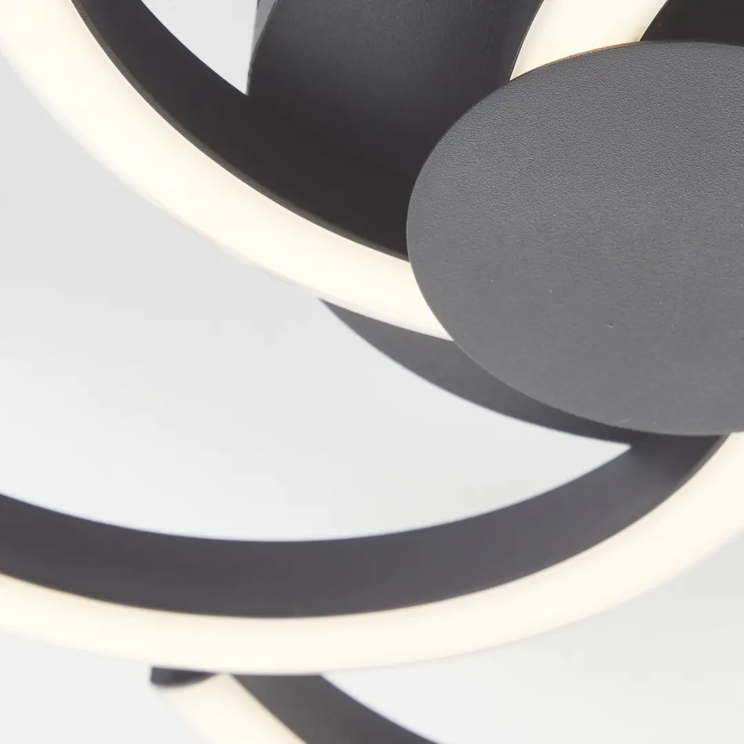 Brilliant Fico Plafondlamp 22W - 34cm - Zwart