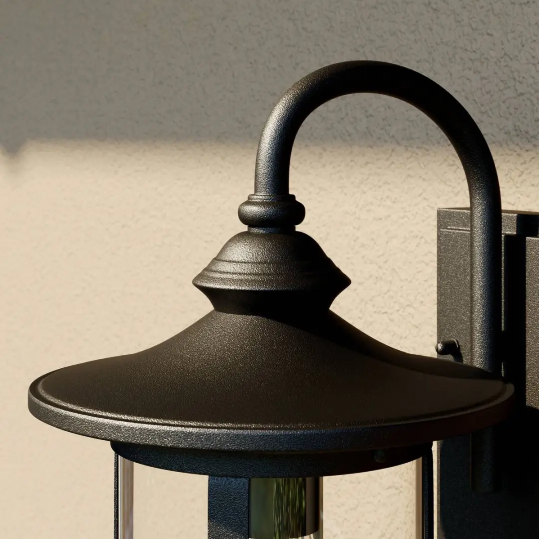Lindby Wandlamp Buiten Aluminium Glas 1 Licht E27 - Zwart