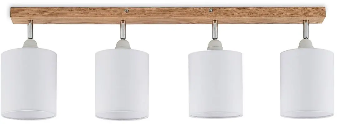 Lindby Buitenspot Eikenhout 4-Lichts E27 - Licht hout/wit