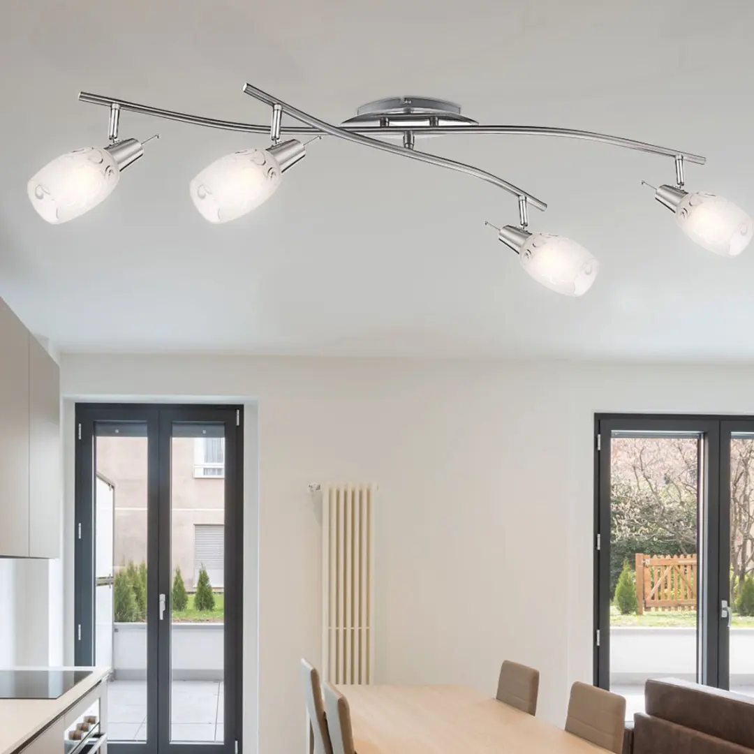 Globo Plafondspot 4-vlammen E14 - 90cm - Zilver