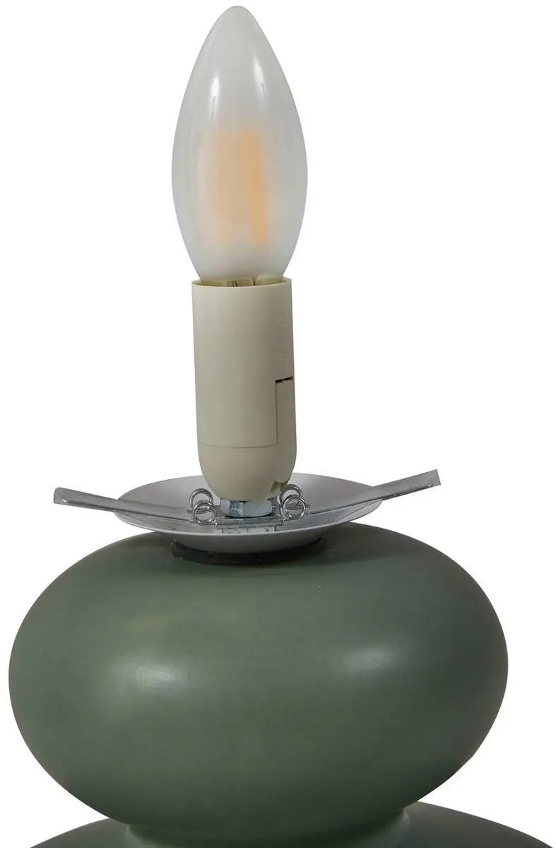 Lucande Tafellamp Keramiek Glas 10W E14 - 38cm Wit/Groen