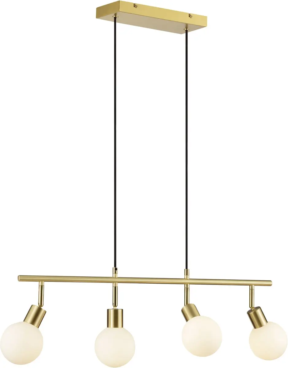 Brilliant Jorge Hanglamp 4-lichts - G9 4x10W - Geborsteld messing/Wit