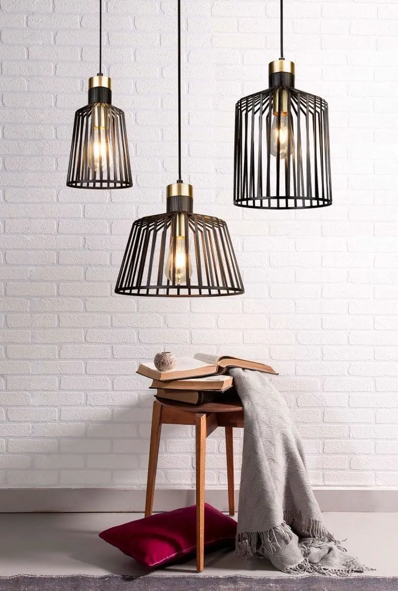 Searchlight Hanglamp Bird Cage Ø16cm - Goud/Zwart