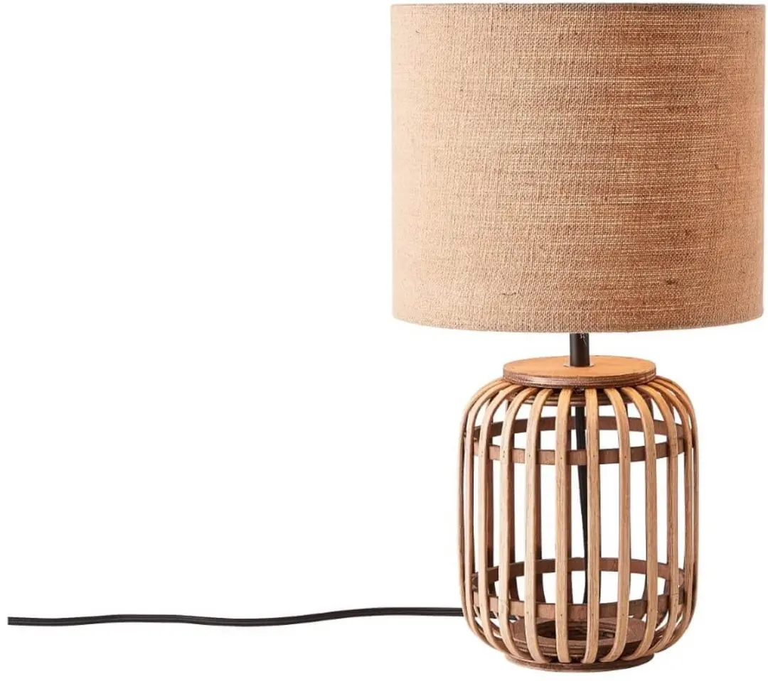 Brilliant Woodrow Tafellamp E27 - 52W - Bruin Rotan