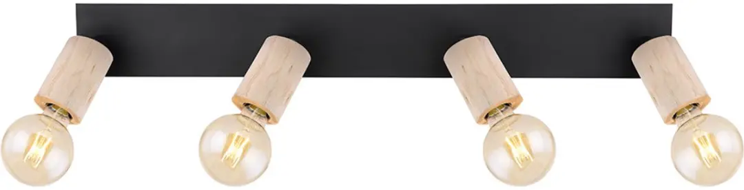 Globo Spotlamp 4 Vlammen - 80x10x18cm - Zwart