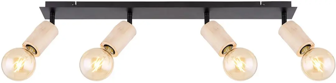 Globo Spotlamp 4 Vlammen - 80x10x18cm - Zwart - afbeelding 6 van 6
