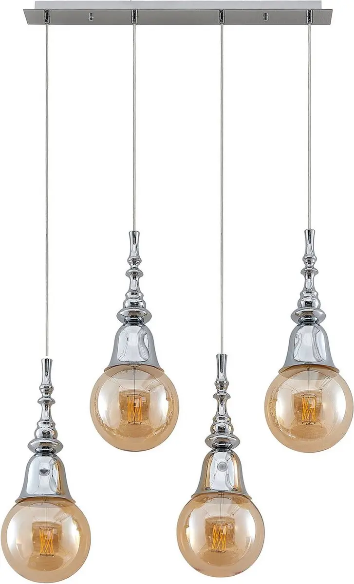 Lucande Hanglamp 4-Lichts E27 - Chroom