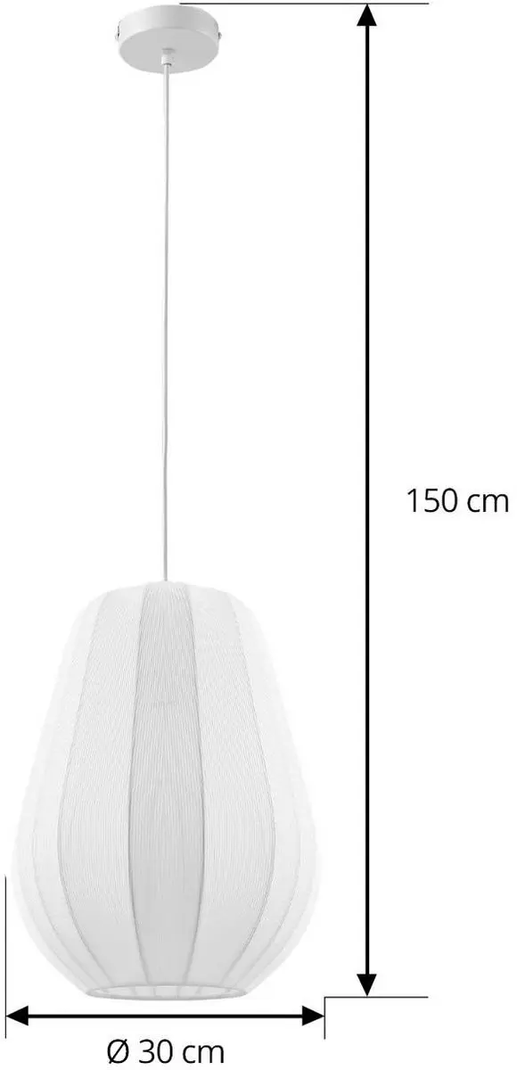 Lindby Hanglamp 1 Licht E27 - 38cm - Wit