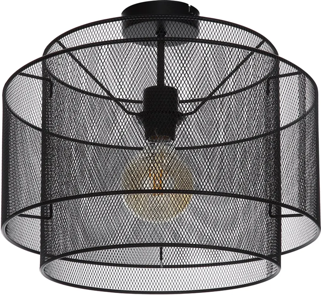 Globo Plafondlamp Raster 40x35cm - E27 - Zwart