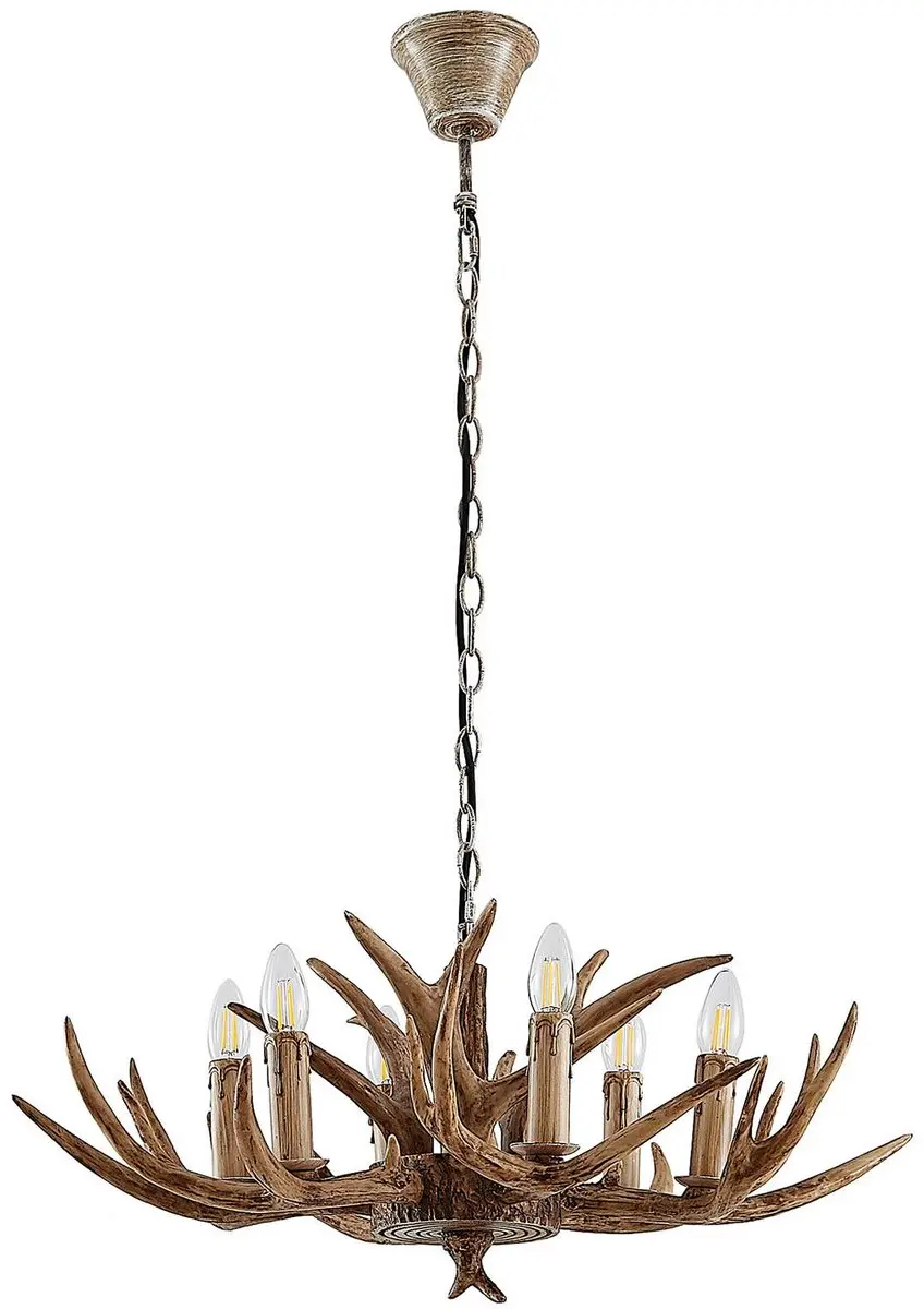 Lindby Hanglamp 6-Lichts E14 - Bruin