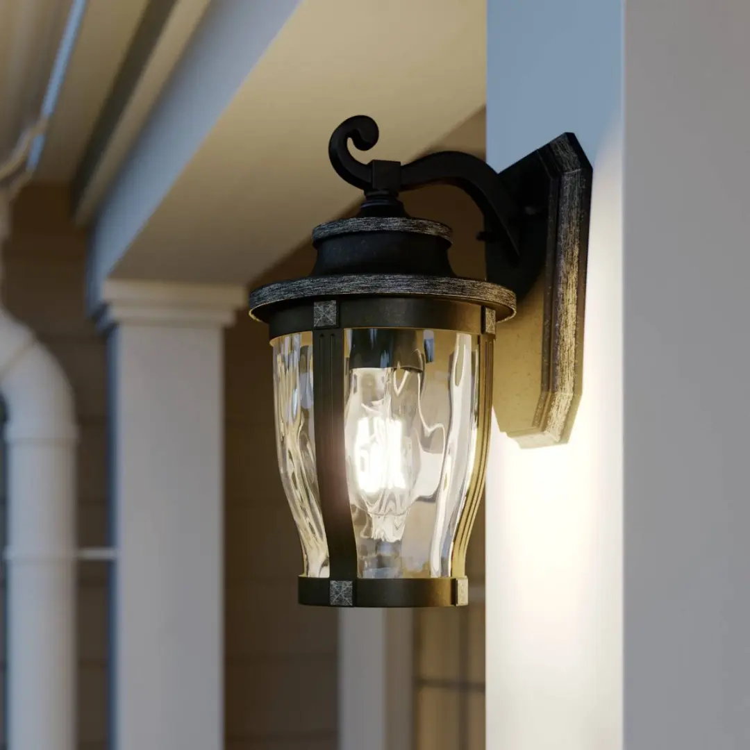 Lindby Wandlamp Buiten Aluminium Glas E27 Antiekbruin