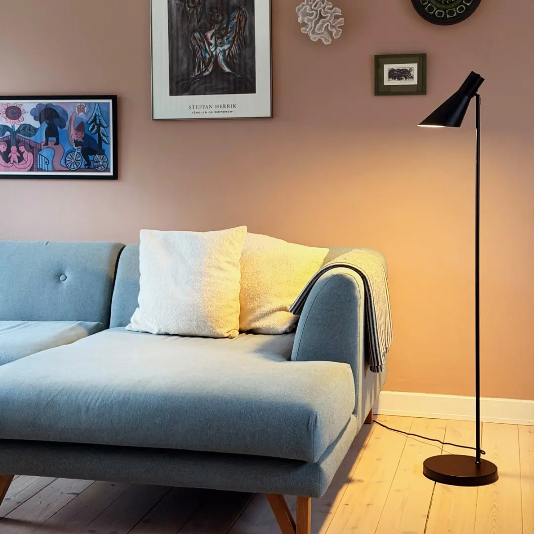 Dyberg Larsen DL12 Vloerlamp - Ø25cm - Zwart