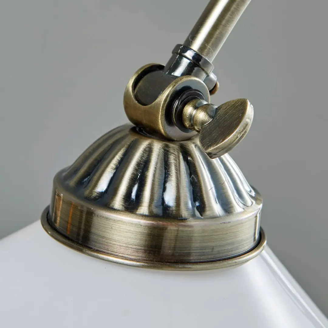 Lindby Tafellamp 1-licht E14 - 60,5 cm - Opaalwit/antiek messing