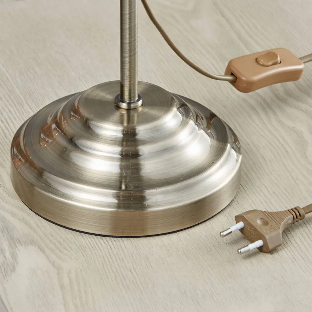 Lindby Tafellamp 1-licht E14 - 60,5 cm - Opaalwit/antiek messing