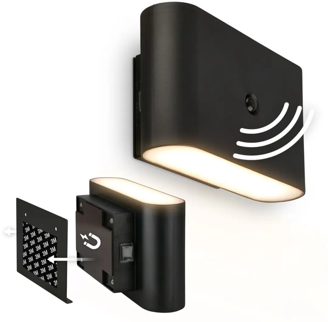Briloner Chet LED Wandlamp Oplaadbaar - 5W Warm Wit - Zwart