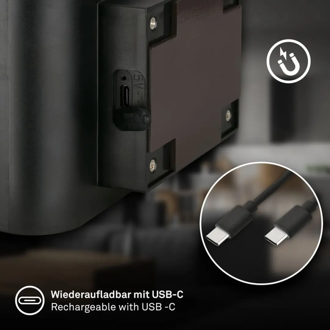 Briloner Chet LED Wandlamp Oplaadbaar - 5W Warm Wit - Zwart