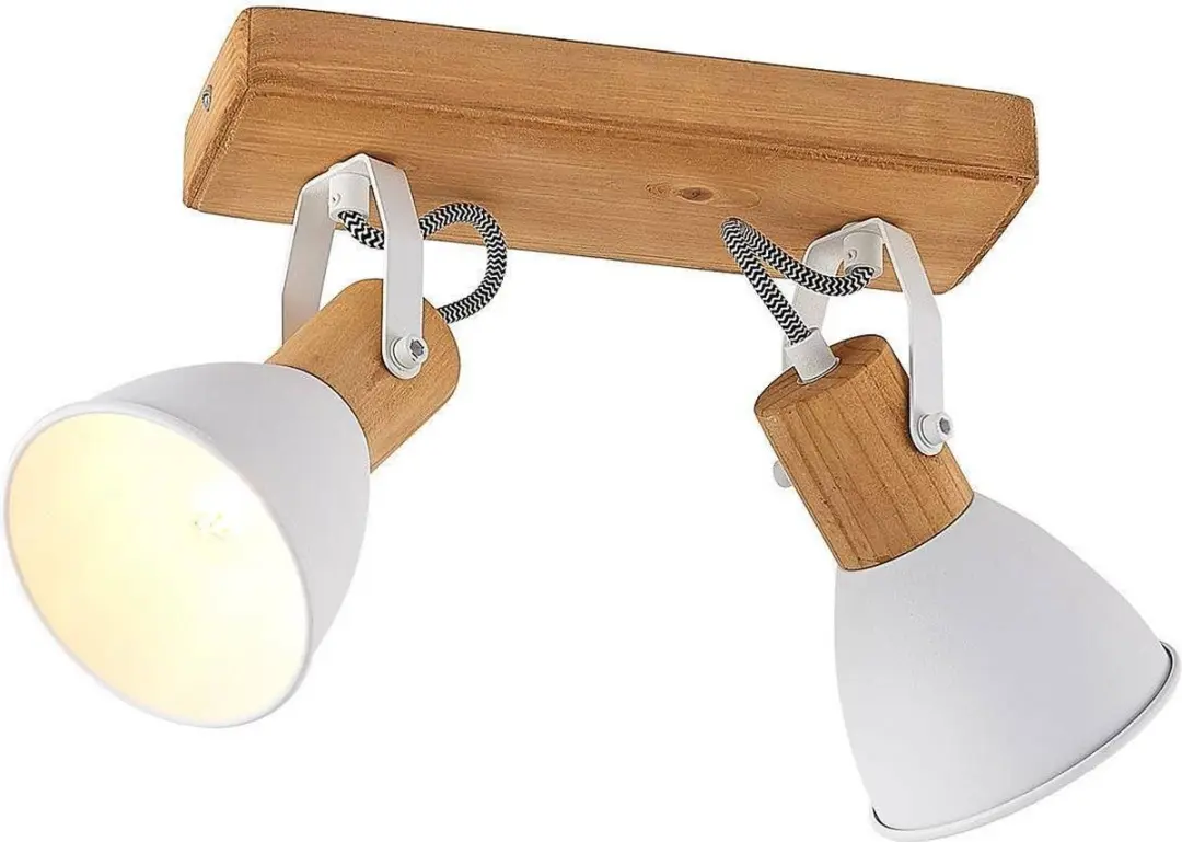 Lindby Buitenspot Metaal Dennenhout 2 Lichtpunten E14