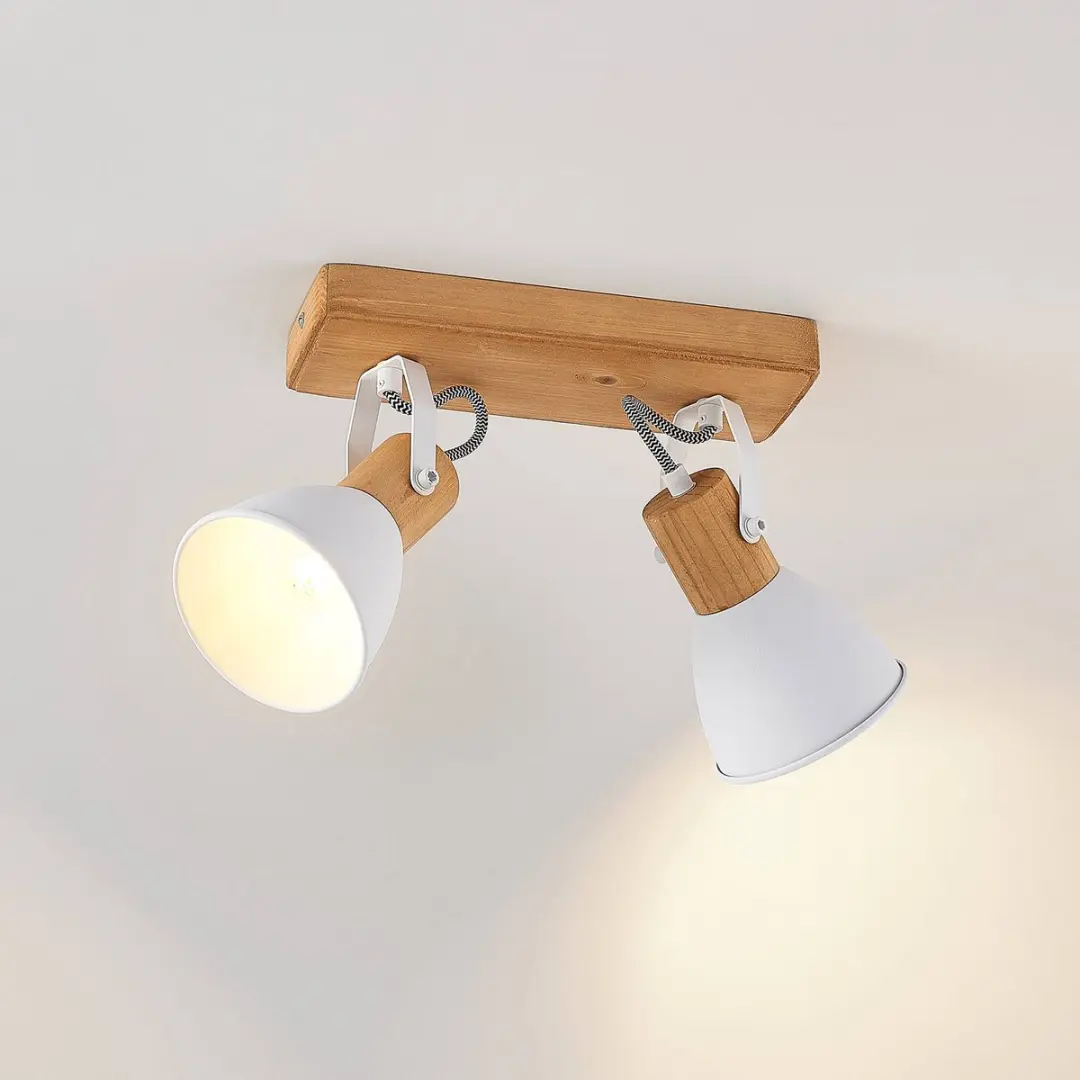 Lindby Buitenspot Metaal Dennenhout 2 Lichtpunten E14