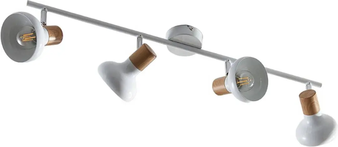 Lindby Buitenspot 4-licht Metaal E14 - wit/licht hout