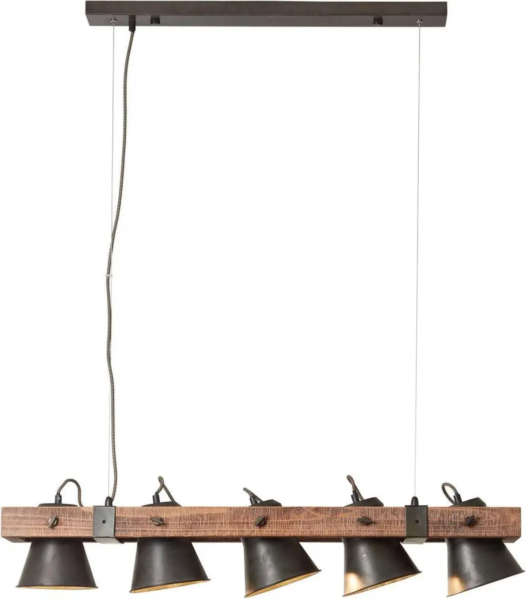 Brilliant PLOW Hanglamp - 5 Lichtpunten - Bruin/Zwart
