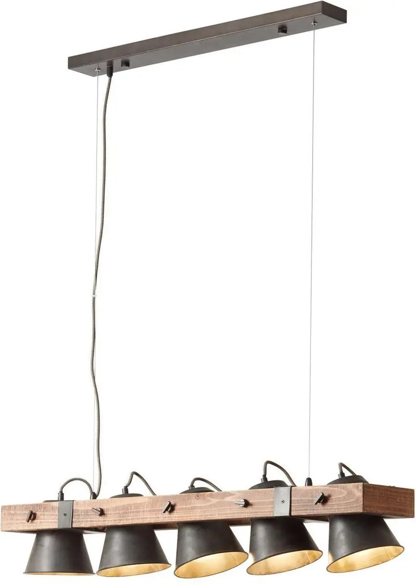 Brilliant PLOW Hanglamp - 5 Lichtpunten - Bruin/Zwart
