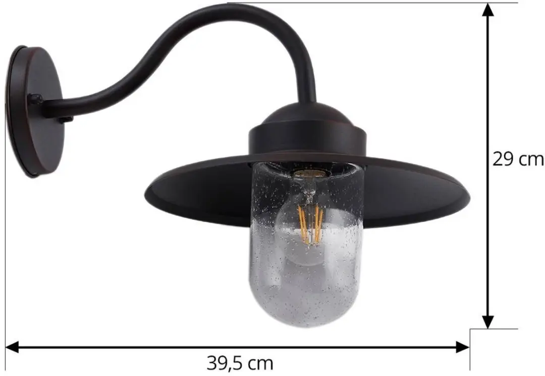Lindby Wandlamp Buiten Aluminium Glas 1 Lichtpunt E27 - Roest
