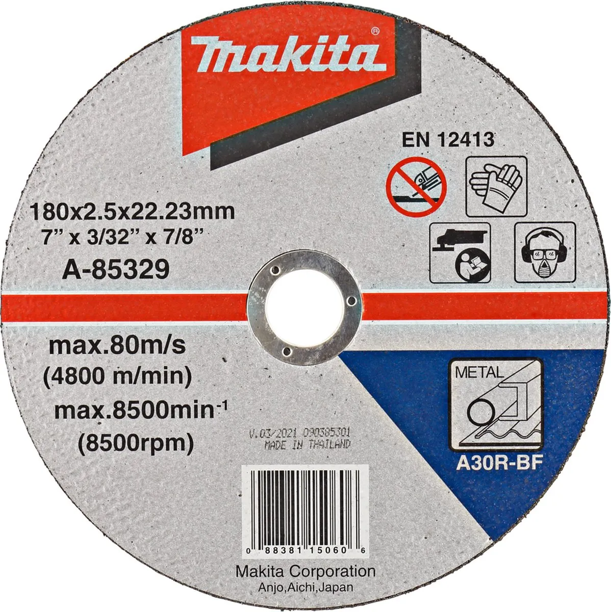 Makita A-85329 Doorslijpschijf 180x2,5mm - Metaal