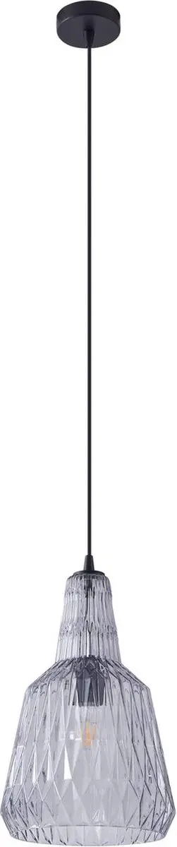 Lindby Hanglamp Glas Metaal 35cm E27 - Rokerig grijs
