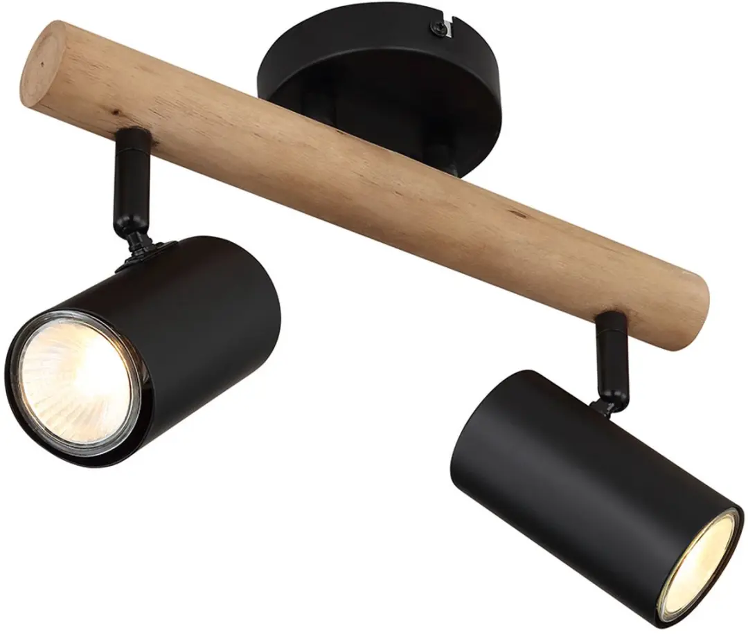 Globo Plafondlamp Eetkamer 2 Spots GU10 - Zwart