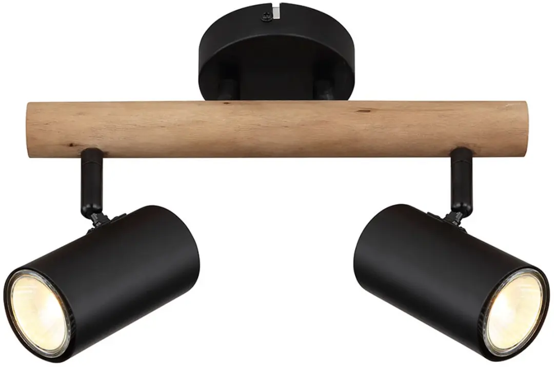 Globo Plafondlamp Eetkamer 2 Spots GU10 - Zwart