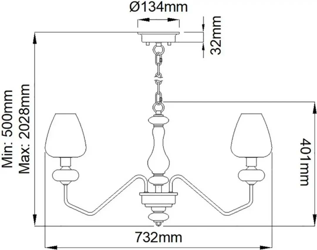 Elstead LED Kroonluchter 5x E14 40W - Aged Brass & Charcoal