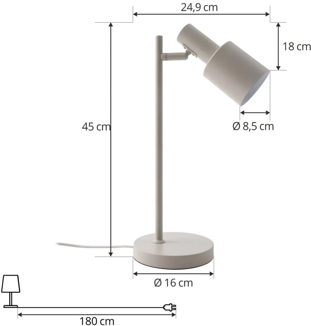 Lindby Tafellamp IJzer 45cm - E27 - Beige