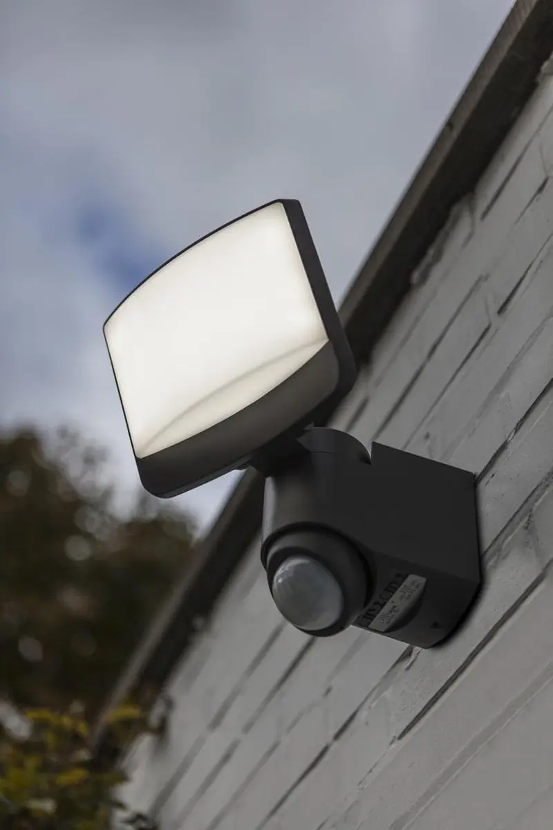Lutec Sunshine LED Wandlamp Sensor Zonnepaneel 5000K - 18cm Grijs