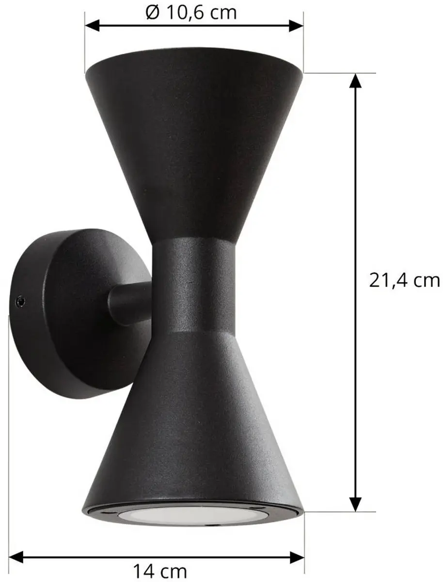 Lucande Wandlamp Buiten 2-lichts GU10