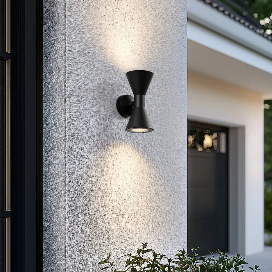Lucande Wandlamp Buiten 2-lichts GU10 - Zwart