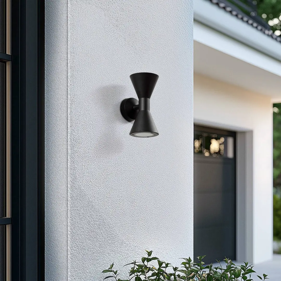 Lucande Wandlamp Buiten 2-lichts GU10 - Zwart